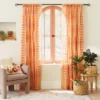 1pc Sheer Ophelia Printed Burnout Window Curtain Panel Orange - Opalhouse™ Designed With Jungalow™