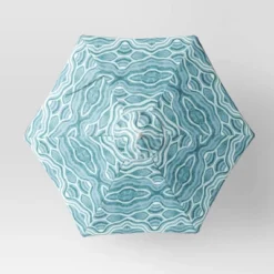 7.5'x7.5' Decorative Trim Scalloped Outdoor Market Umbrella Blue - Opalhouse™ Designed With Jungalow™ -Furniture Store GUEST 3480178a 70b9 4096 bef0 b5fe8b7a355b