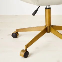 Mahonia Faux Leather Office Chair Cream/Aged Brass - Opalhouse™ Designed With Jungalow™ -Furniture Store GUEST 54b73936 5a21 4274 b154 b09db58cca94