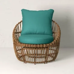 Topanga Club Chair With Ottoman - Blue/Brown - Opalhouse™ Designed With Jungalow™ -Furniture Store GUEST 57174ce6 b0ee 4e8d 9b5e 59abdb5c543f