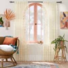 1pc 50"x84" Sheer Zig Zag Macrame Curtain Panel Cream - Opalhouse™ Designed With Jungalow™