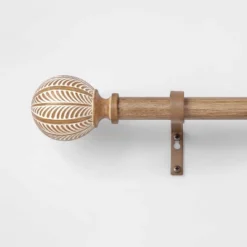 Carved Light Woodtone Ball Curtain Rod Natural - Opalhouse™ -Furniture Store GUEST 7e070734 076e 44dc 94e6 de22767e0af4