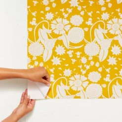 Idris Flower Wallpaper Pharaoh Gold - Opalhouse™ Designed With Jungalow™ -Furniture Store GUEST afa3c2c7 d4a3 4da6 989a 5ea8e7d3bc25