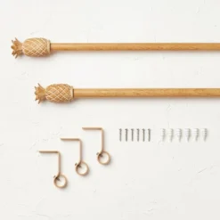 Pineapple Faux Wood Curtain Rod Natural Wood - Opalhouse™ Designed With Jungalow™ -Furniture Store GUEST b565e685 bbc8 405f abbe 297780442d88